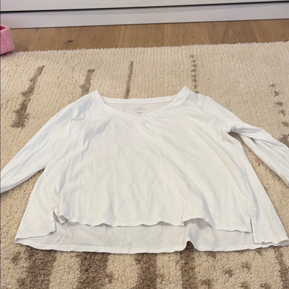 Women's White Long Sleeve Top J Jill size L petite